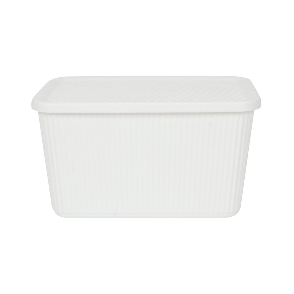 กล่องจัดเก็บผ้ามีฝา PLIM ZAYLEE SIZE S สีขาว