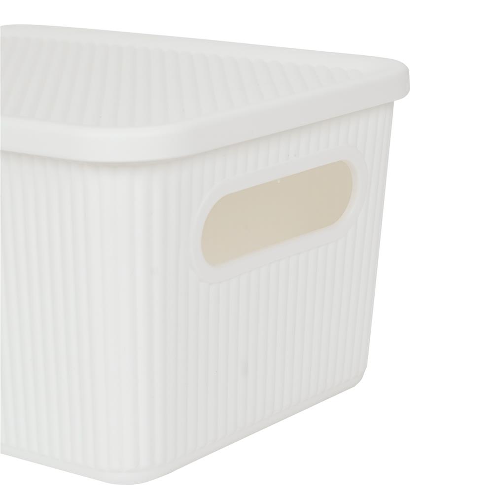 กล่องจัดเก็บผ้ามีฝา PLIM ZAYLEE SIZE S สีขาว