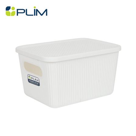 กล่องจัดเก็บผ้ามีฝา PLIM ZAYLEE SIZE S สีขาว_1