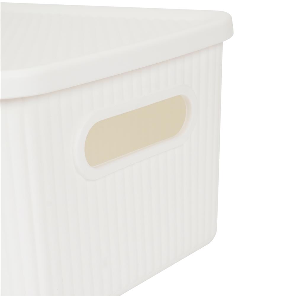 กล่องจัดเก็บผ้ามีฝา PLIM ZAYLEE SIZE M สีขาว