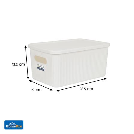 กล่องจัดเก็บผ้ามีฝา PLIM ZAYLEE SIZE M สีขาว_8