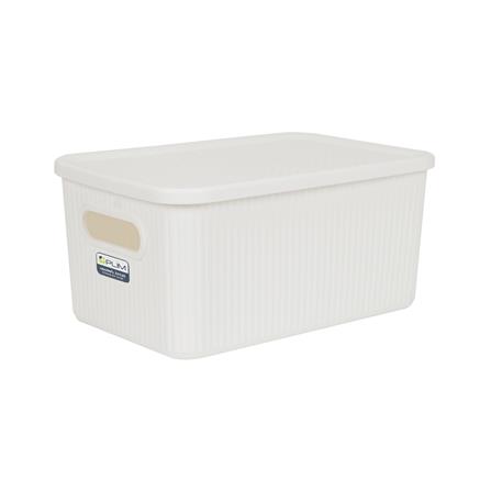 กล่องจัดเก็บผ้ามีฝา PLIM ZAYLEE SIZE M สีขาว_0