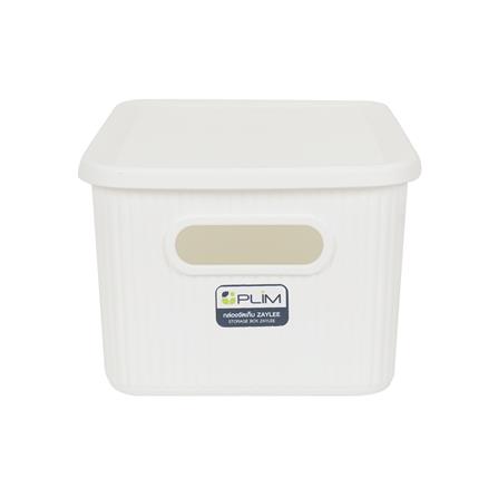 กล่องจัดเก็บผ้ามีฝา PLIM ZAYLEE SIZE M สีขาว_2