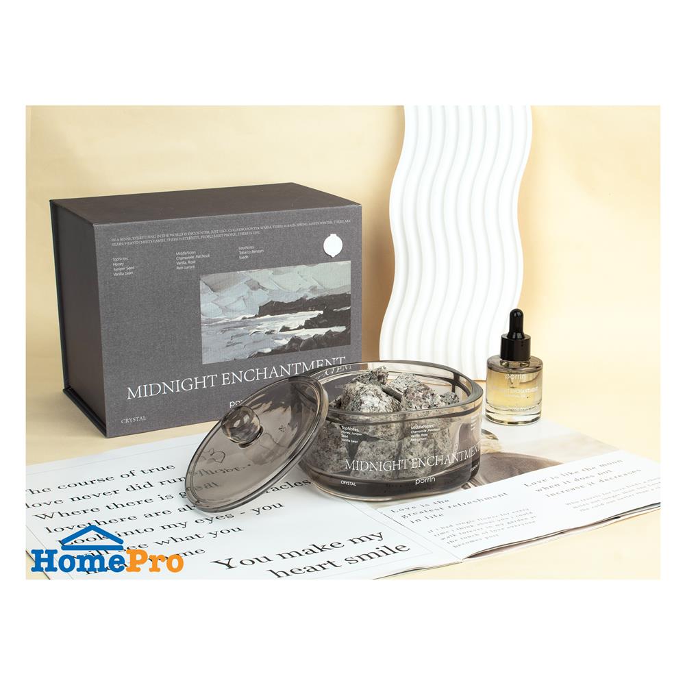 ชุดหินอโรม่าพร้อมน้ำหอม PORRIN 500 กรัม + 30 มล. MIDNIGHT ENCHANTMENT