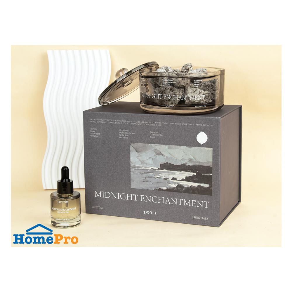 ชุดหินอโรม่าพร้อมน้ำหอม PORRIN 500 กรัม + 30 มล. MIDNIGHT ENCHANTMENT