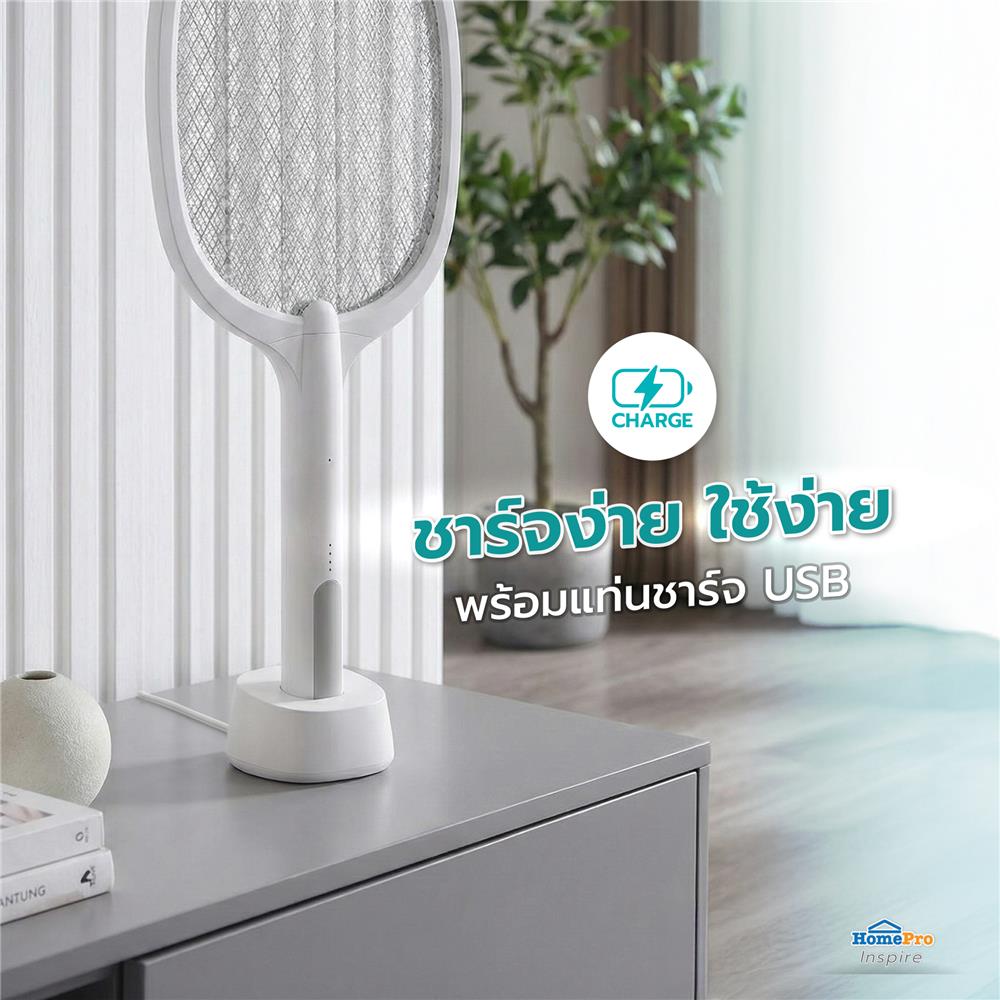 ไม้ตียุง DEXZON 128P สีขาว