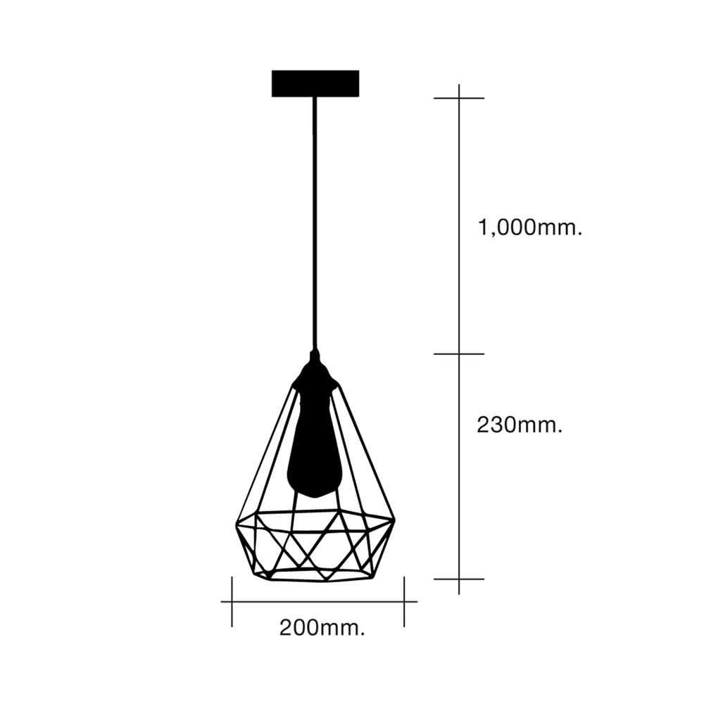ไฟช่อ HI-TEK POMPEII HFDPP0008S สีดำ 1 หัว