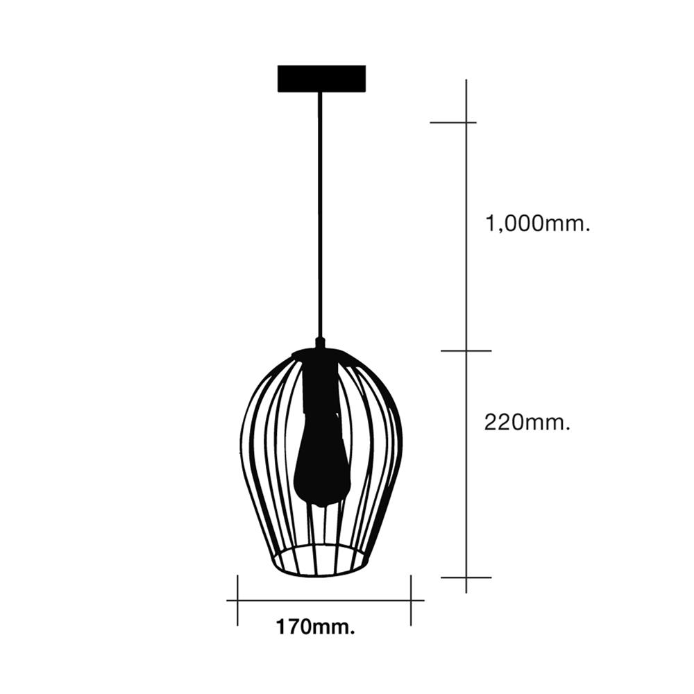 ไฟช่อ HI-TEK POMPEII-16 HFDPP0016S สีดำ 1 หัว
