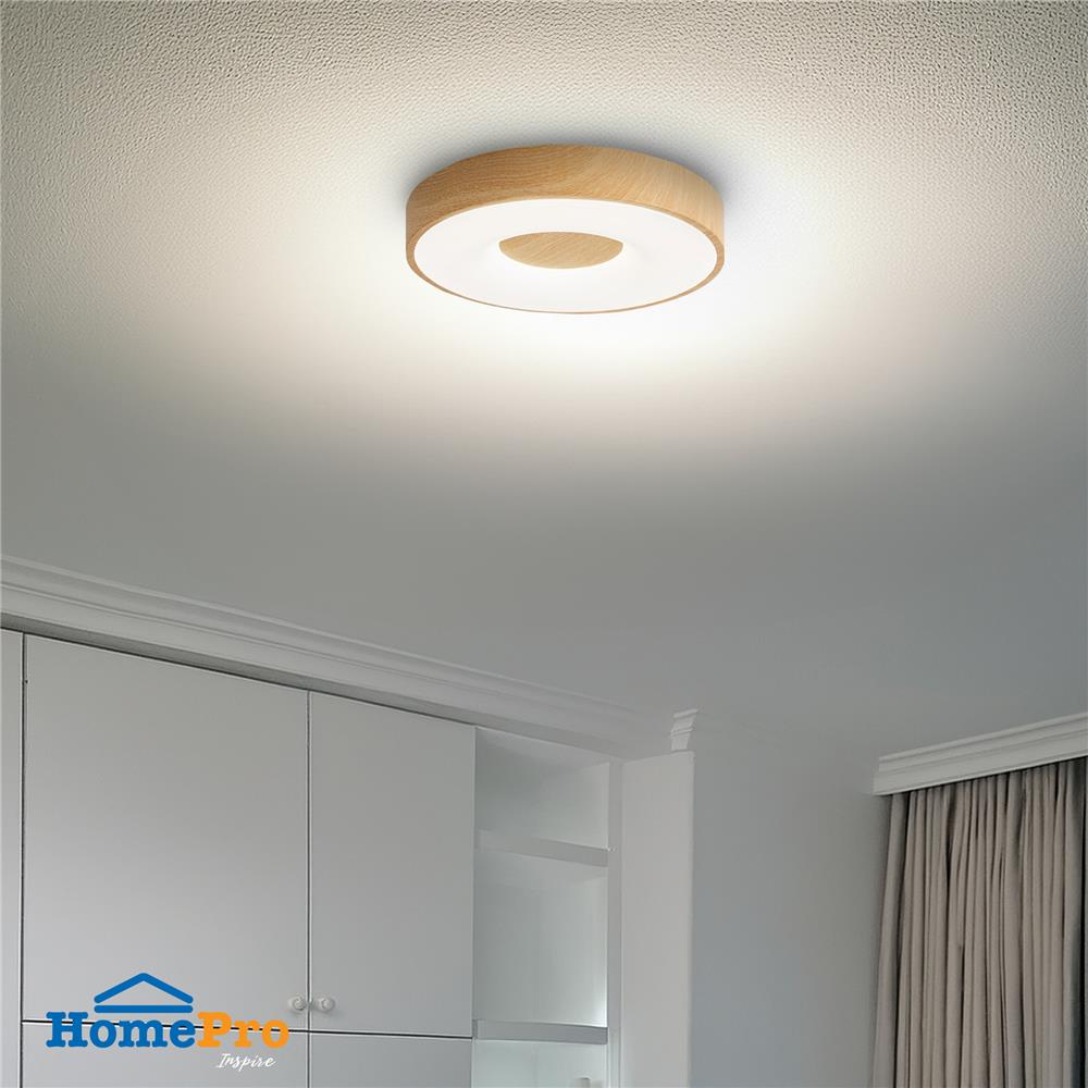 ไฟเพดาน LED CARINI COIN REMOTE 15 นิ้ว 40 วัตต์ DAYLIGHT/COOL WHITE/WARM WHITE สีน้ำตาล