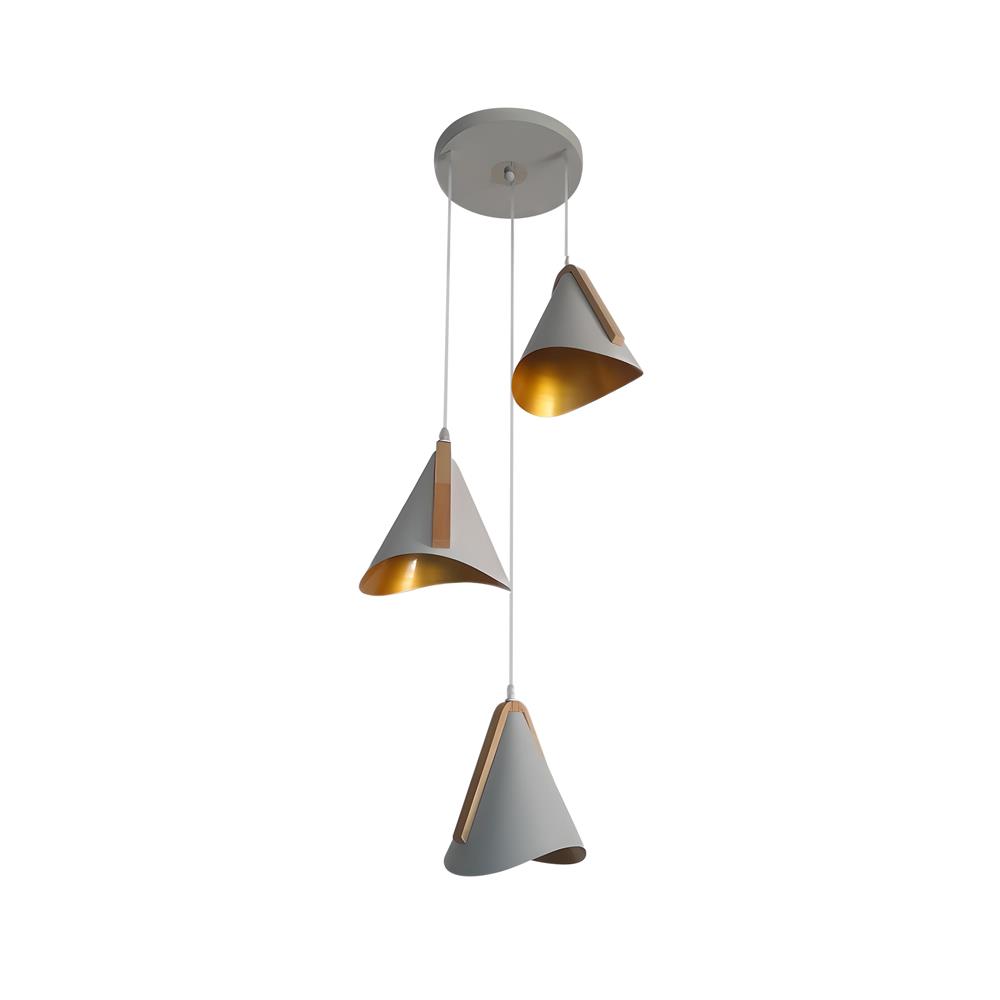 ไฟช่อ NEOLIGHT 507-3WH-WD สีขาว/ทอง/ไม้ 3 หัว