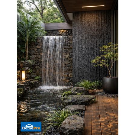 แผ่นตกแต่งผนัง PU 60x120 ซม. TARA LAVA STONE BLACK_3