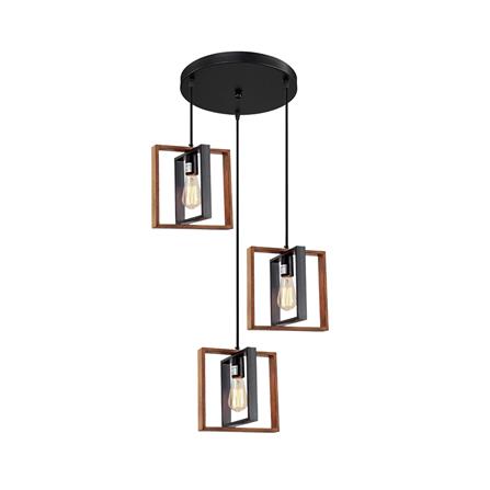 ไฟช่อ NEOLIGHT 505-3BK-WD สีดำ/น้ำตาล 3 หัว_0