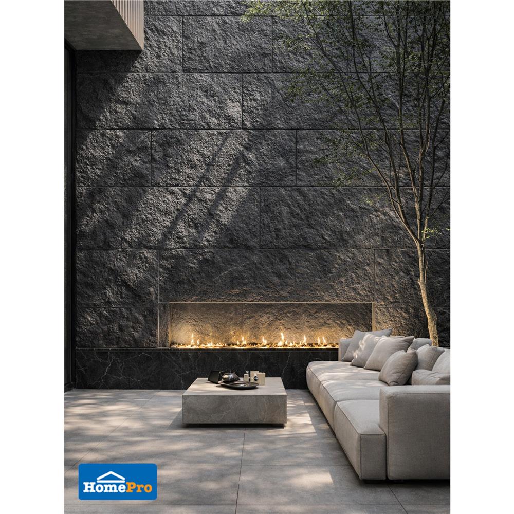 แผ่นตกแต่งผนัง PU 60x120 ซม. TARA ROCK STONE BLACK