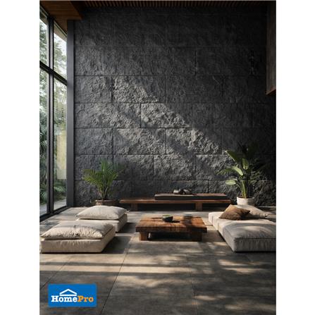 แผ่นตกแต่งผนัง PU 60x120 ซม. TARA ROCK STONE BLACK_3