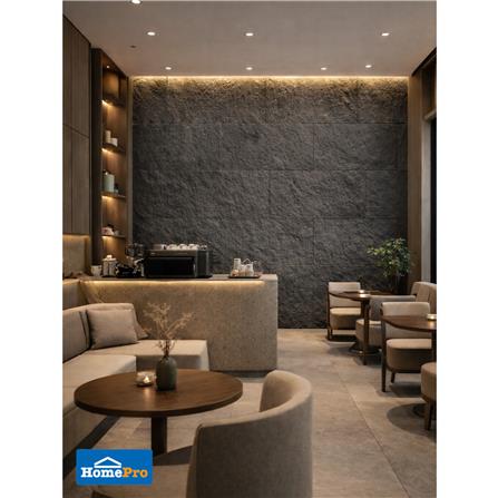 แผ่นตกแต่งผนัง PU 60x120 ซม. TARA ROCK STONE BLACK_4