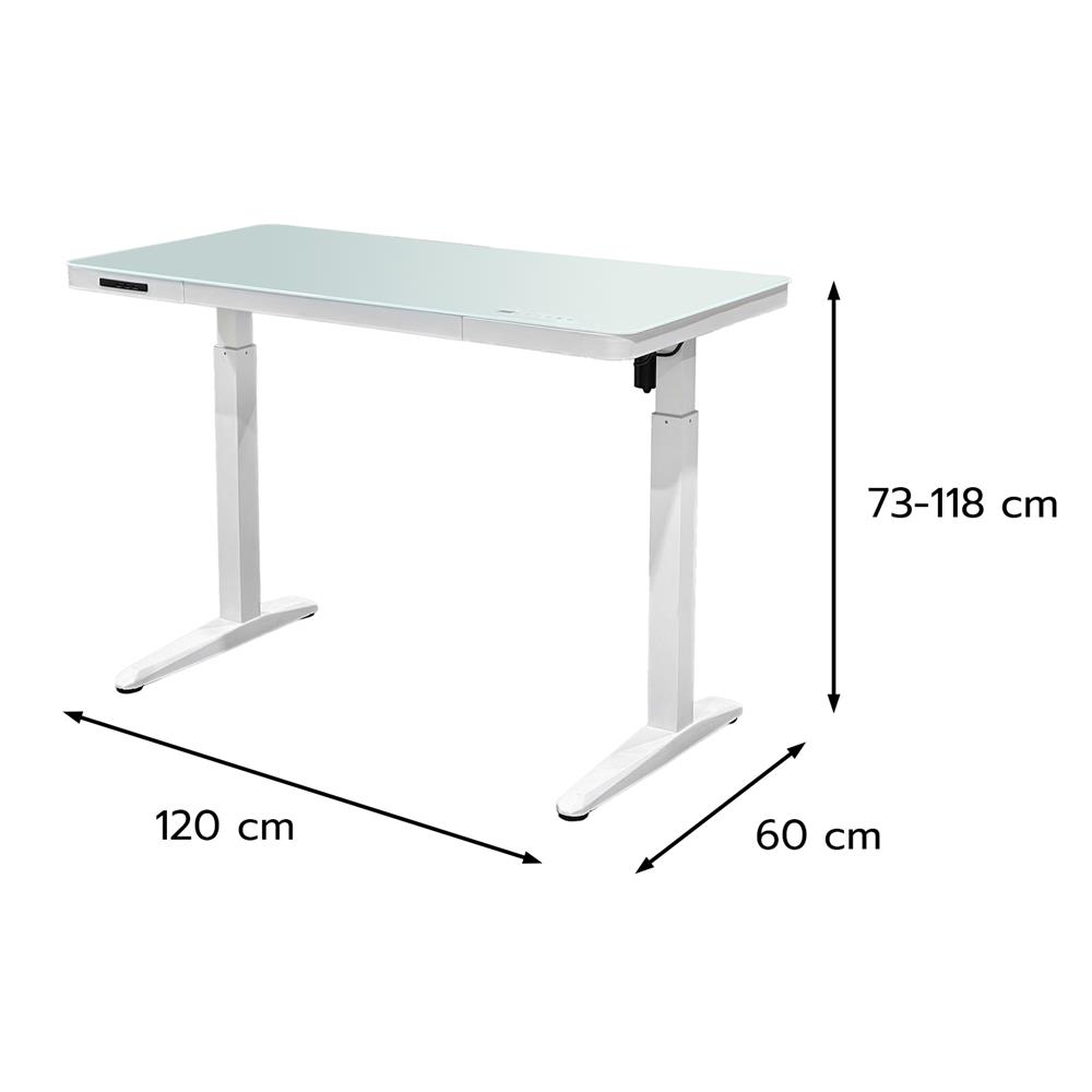 โต๊ะปรับระดับไฟฟ้า FURDINI NOVEL LT-205F 120 ซม. สีขาว