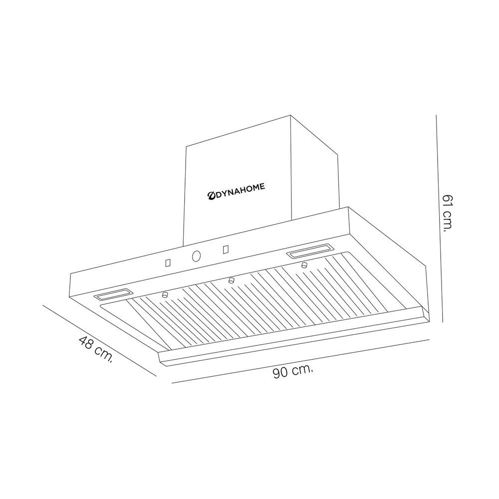 เครื่องดูดควันกระโจม DYNA HOME DH-403-BKS 90 ซม.