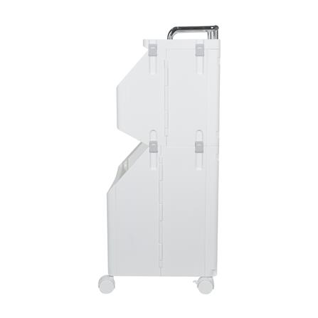 ตะกร้าผ้าเหลี่ยมมีล้อ 2 ชั้น PLIM TESSA สีขาว_4