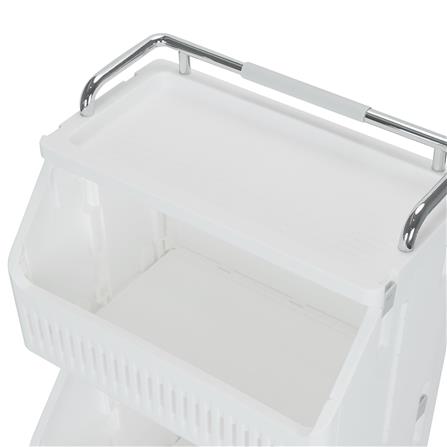 ตะกร้าผ้าเหลี่ยมมีล้อ 2 ชั้น PLIM TESSA สีขาว_5