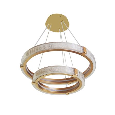 ไฟช่อ LED NEOLIGHT 1084-600+400 60 วัตต์ COOL WHITE สีทอง/ใส 2 หัว_0