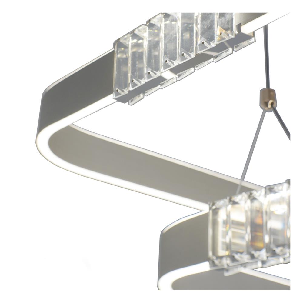 ไฟช่อ LED NEOLIGHT 1088-600+400 60 วัตต์ COOL WHITE สีใส/เงิน 2 หัว