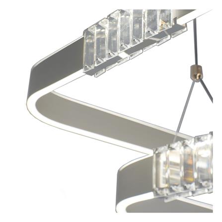 ไฟช่อ LED NEOLIGHT 1088-600+400 60 วัตต์ COOL WHITE สีใส/เงิน 2 หัว_1