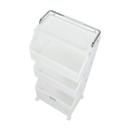 ตะกร้าผ้าเหลี่ยมมีล้อ 3 ชั้น PLIM TESSA สีขาว_3