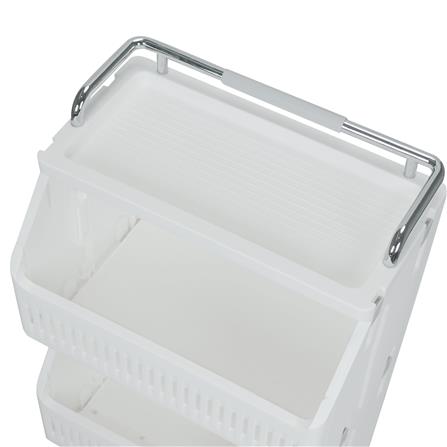 ตะกร้าผ้าเหลี่ยมมีล้อ 3 ชั้น PLIM TESSA สีขาว_5