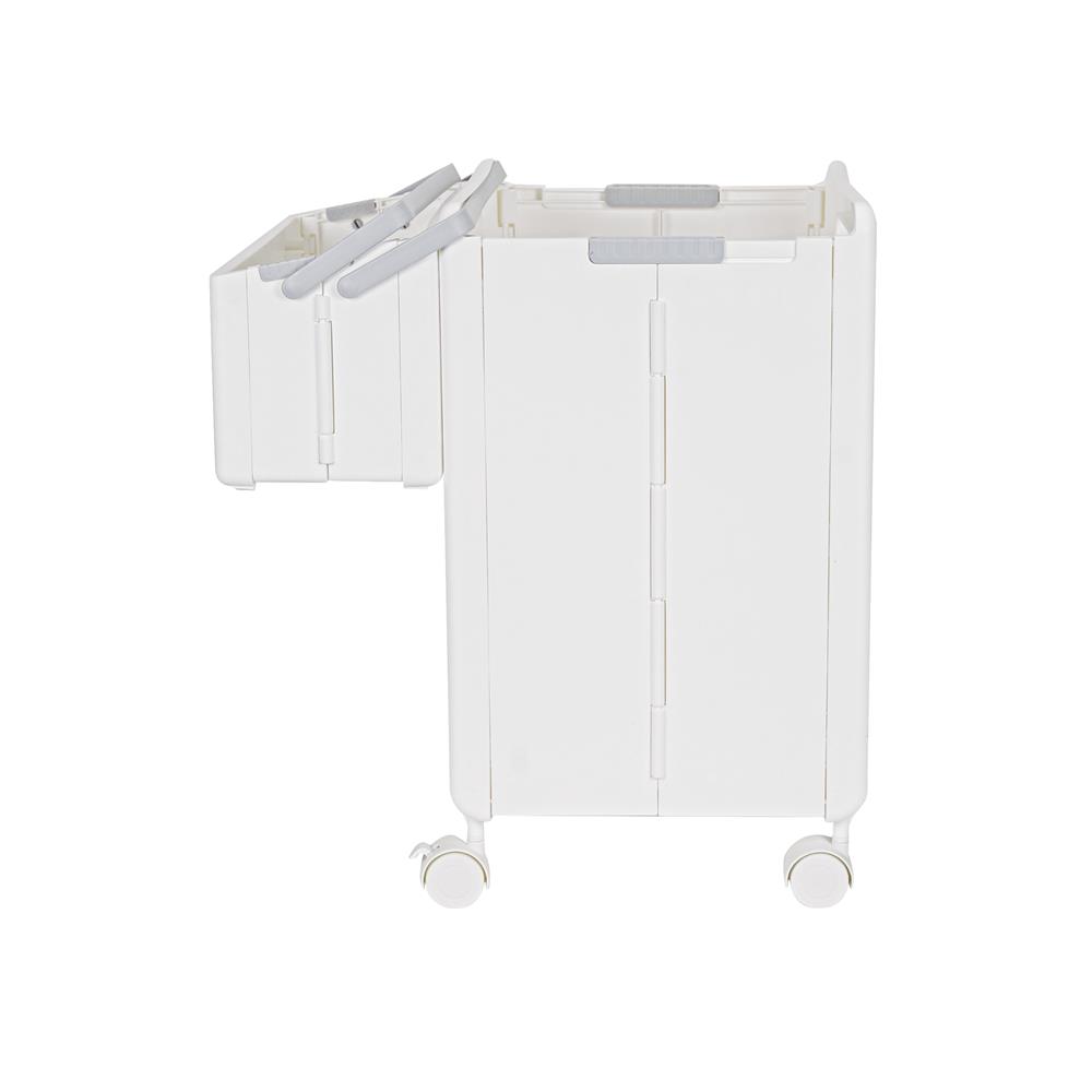 ตะกร้าผ้าเหลี่ยมมีล้อ PLIM TORI สีขาว