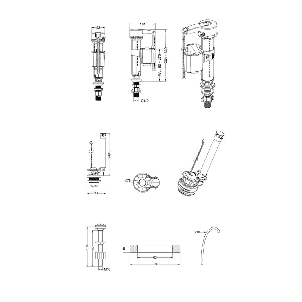 วาล์วครบชุด HAFELE 495.61.967