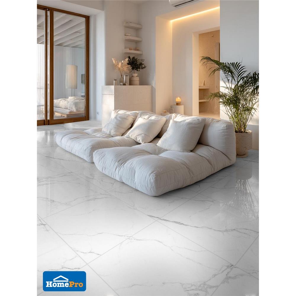 กระเบื้องพื้นพอร์ซเลน 60x60 ซม. TARA ฮาริส ไวท์ A 1.44 ตร.ม.