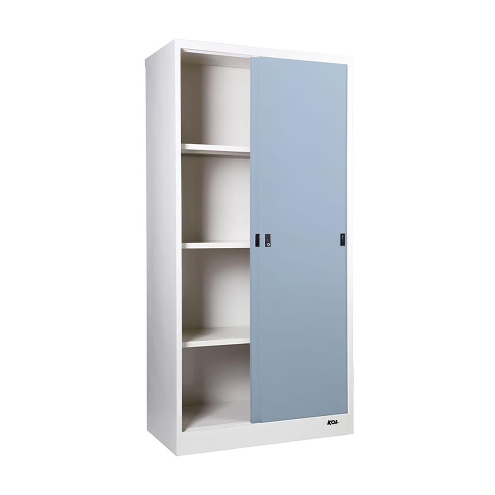 ตู้เหล็กสูงบานเลื่อนทึบ KOL KOD-17 G3 สีเทาอ่อน