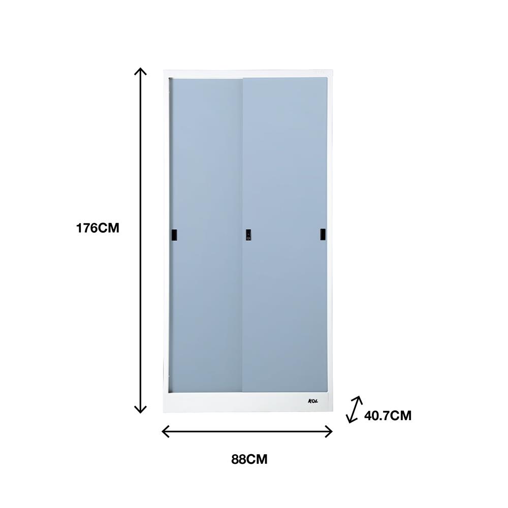 ตู้เหล็กสูงบานเลื่อนทึบ KOL KOD-17 G3 สีเทาอ่อน
