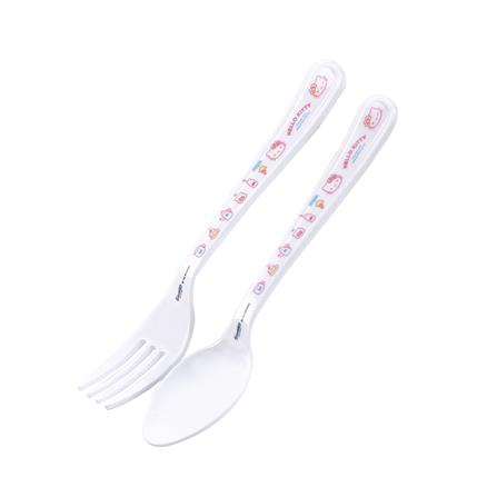 ชุดช้อนส้อมเมลามีนเล็ก SUPERWARE KITTY POP FACE (ชุด 2 ชิ้น)_1