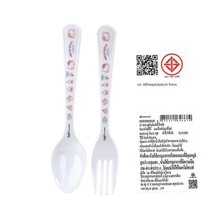 ชุดช้อนส้อมเมลามีนเล็ก SUPERWARE KITTY POP FACE (ชุด 2 ชิ้น)_4