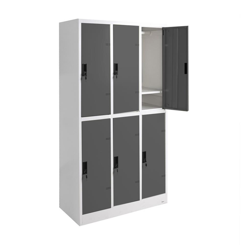 ตู้ล็อกเกอร์ 6 ประตู KOL KK-6 สีเทาเข้ม