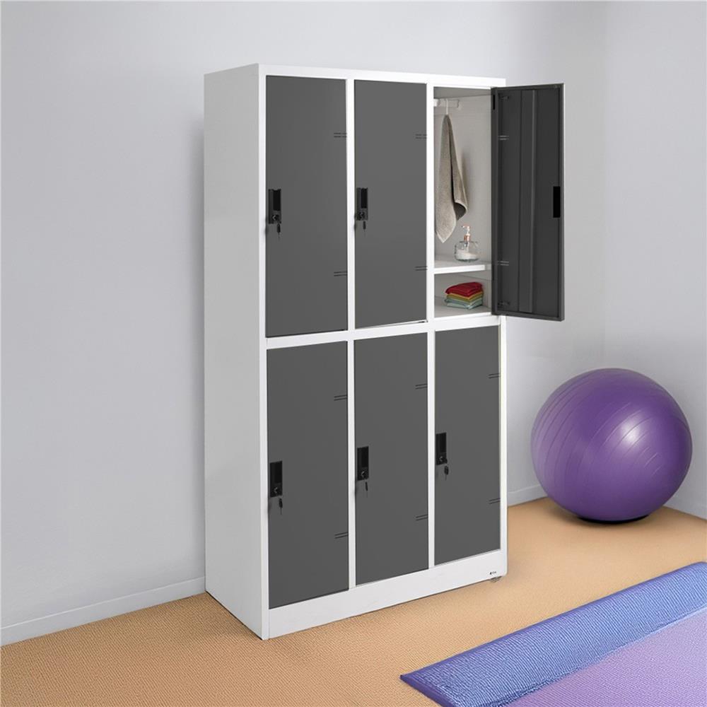 ตู้ล็อกเกอร์ 6 ประตู KOL KK-6 สีเทาเข้ม