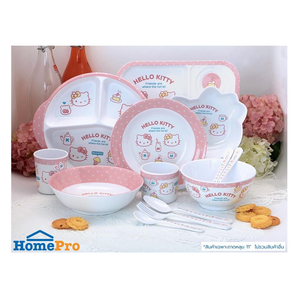 ถาดหลุมเมลามีน 11 นิ้ว SUPERWARE KITTY POP FACE