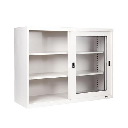 ตู้เหล็กบานเลื่อนกระจก KOL KGD-4 DG สีขาว_2