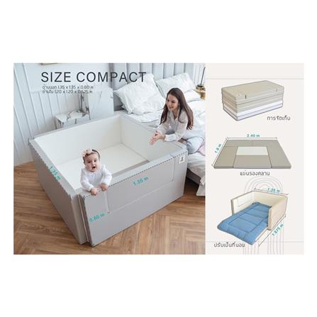 คอกกั้นเด็ก GEKO CLASSY SILICONE ไซซ์ COMPACT สี GRAY-WHITE_18