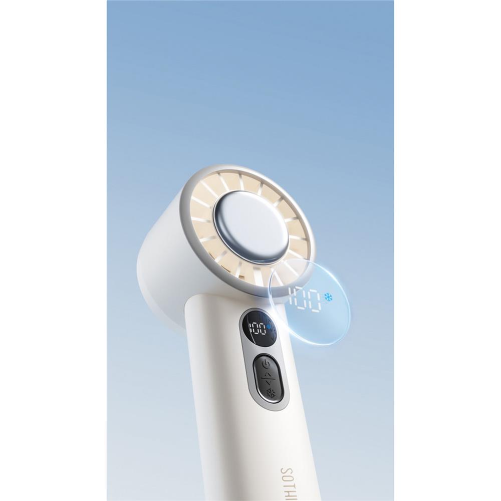 พัดลมพกพา 2.5 นิ้ว SOTHING HANDHELD ENGINE ICE สีขาว