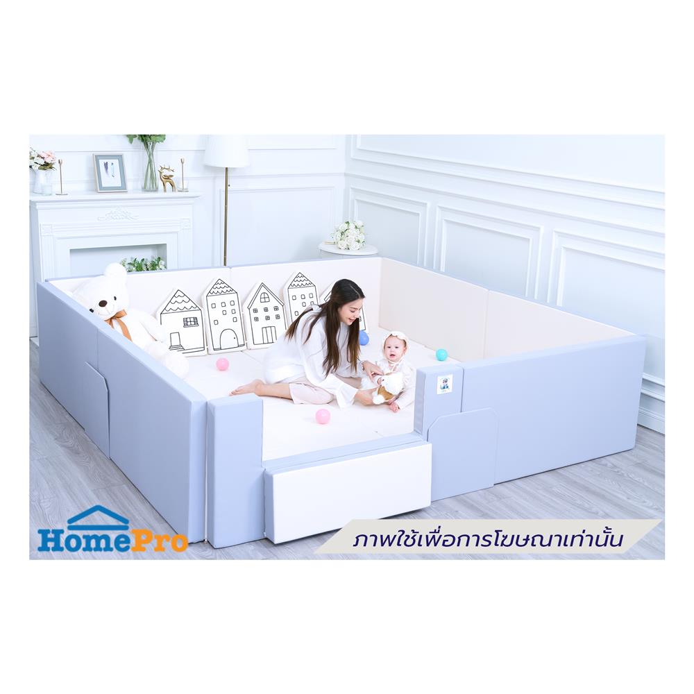 คอกกั้นเด็ก GEKO CLASSY SILICONE ไซซ์ LARGE สี GRAY-WHITE