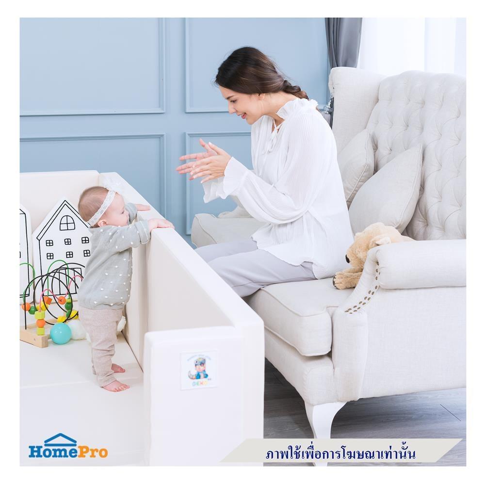 คอกกั้นเด็ก GEKO CLASSY SILICONE 3.5 ฟุต สี GRAY-WHITE