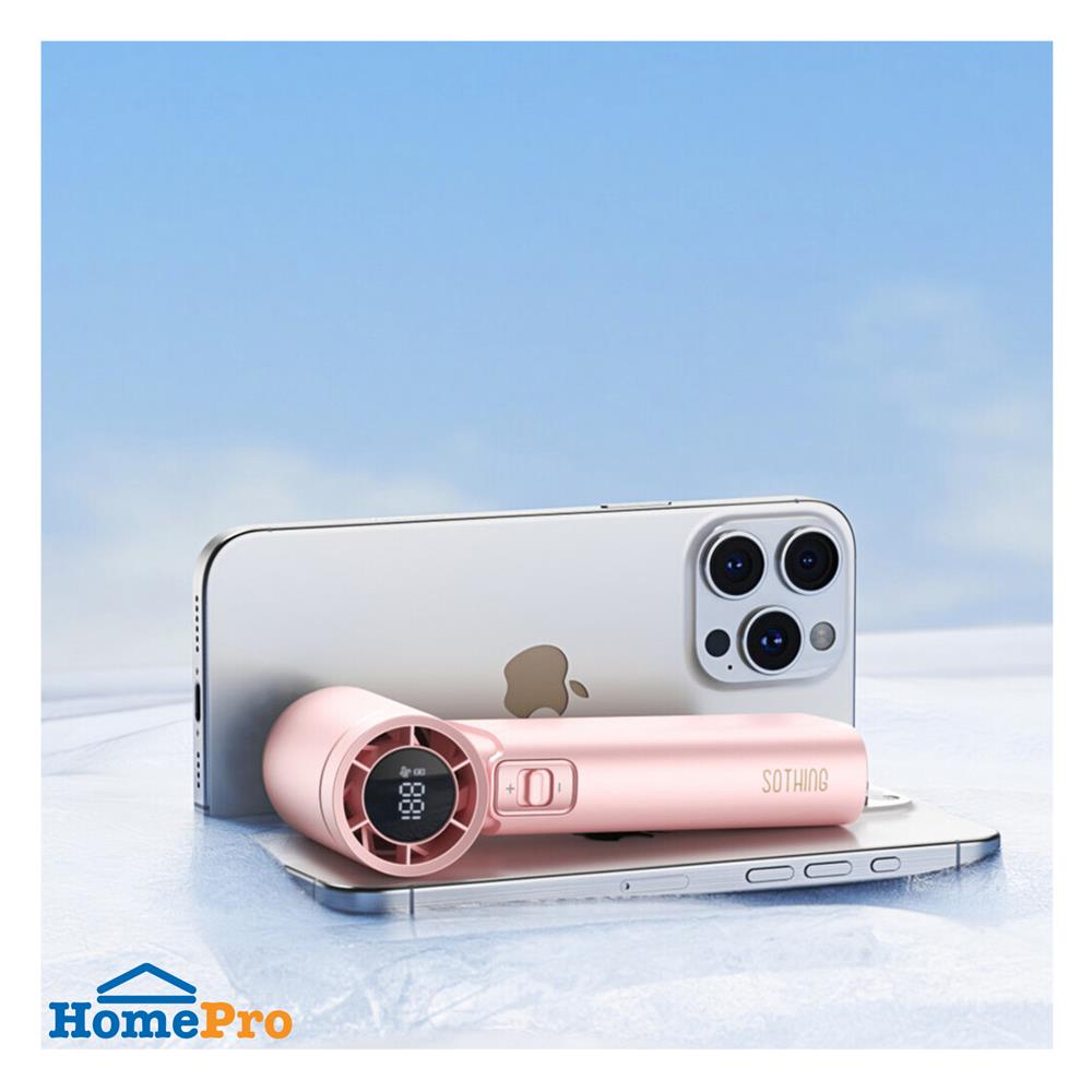 พัดลมพกพา 1 นิ้ว SOTHING HANDHELD ENGINE SLIM สีชมพู