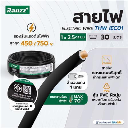 สายไฟ THW IEC01 RANZZ 1x2.5 ตร.มม. 30 ม. สีดำ_3