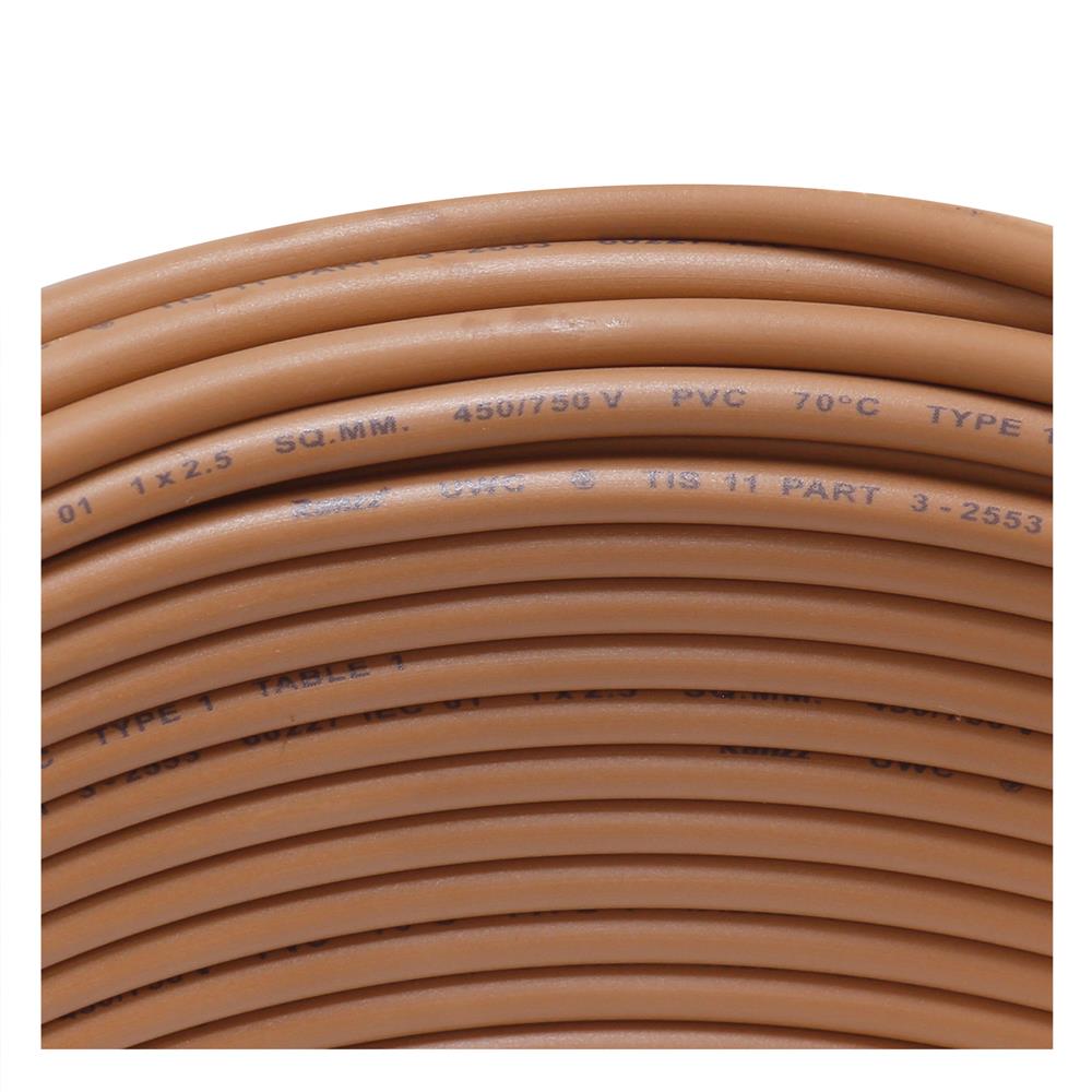 สายไฟ THW IEC01 RANZZ 1x2.5 ตร.มม. 30 ม. สีน้ำตาล