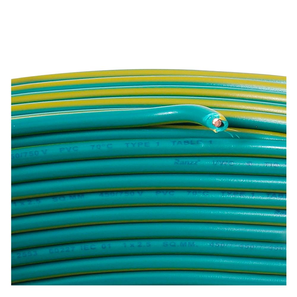 สายไฟ THW IEC01 RANZZ 1x2.5 ตร.มม. 100 ม. สีเขียว/เหลือง