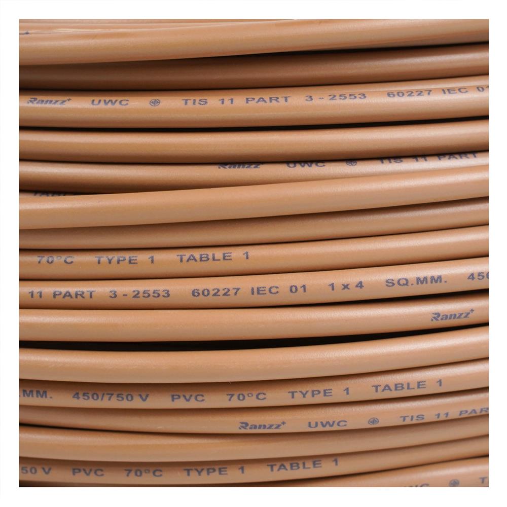 สายไฟ THW IEC01 RANZZ 1x4 ตร.มม. 30 ม. สีน้ำตาล