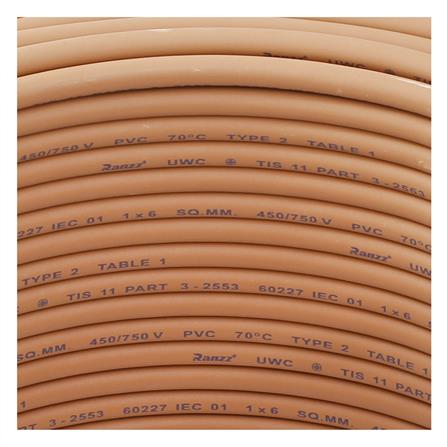 สายไฟ THW IEC01 RANZZ 1x6 ตร.มม. 100 ม. สีน้ำตาล_2