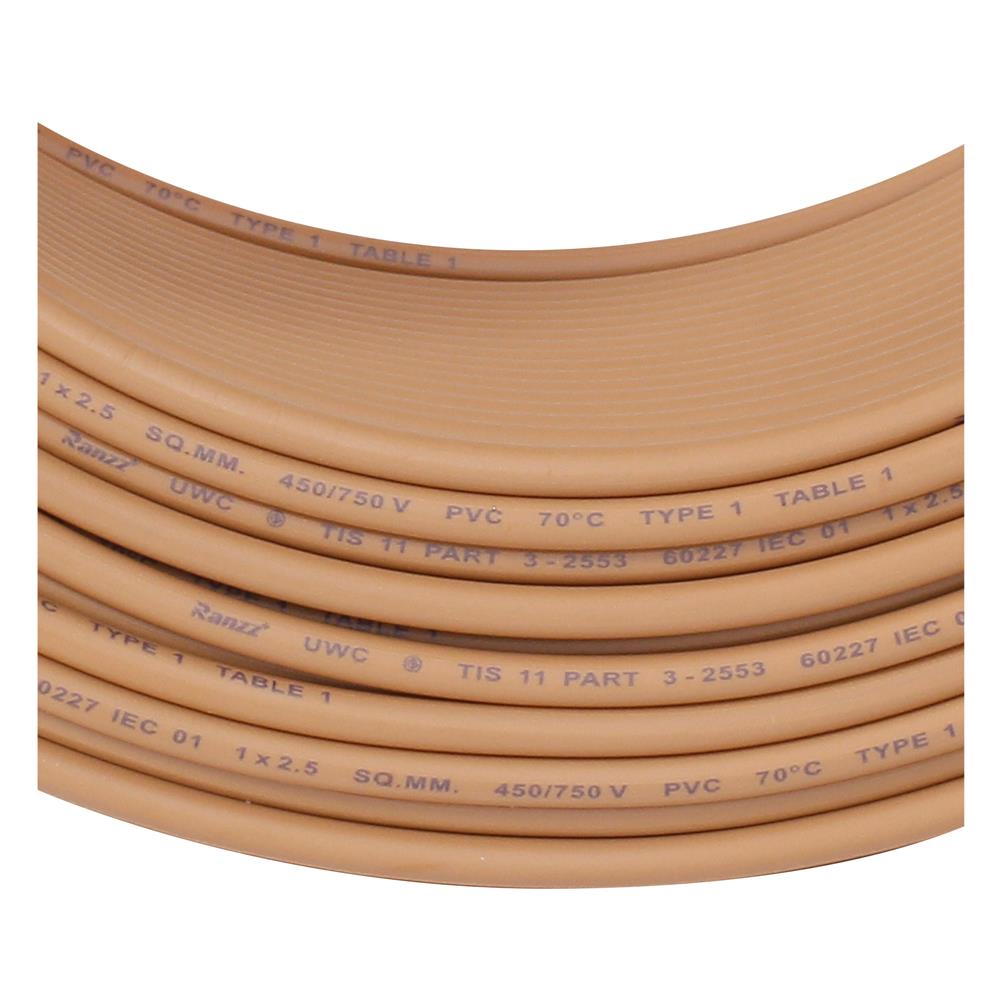 สายไฟ THW IEC01 RANZZ 1x2.5 ตร.มม. 100 ม. สีน้ำตาล